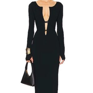 Chic Black Long Sleeve Maxi Dress